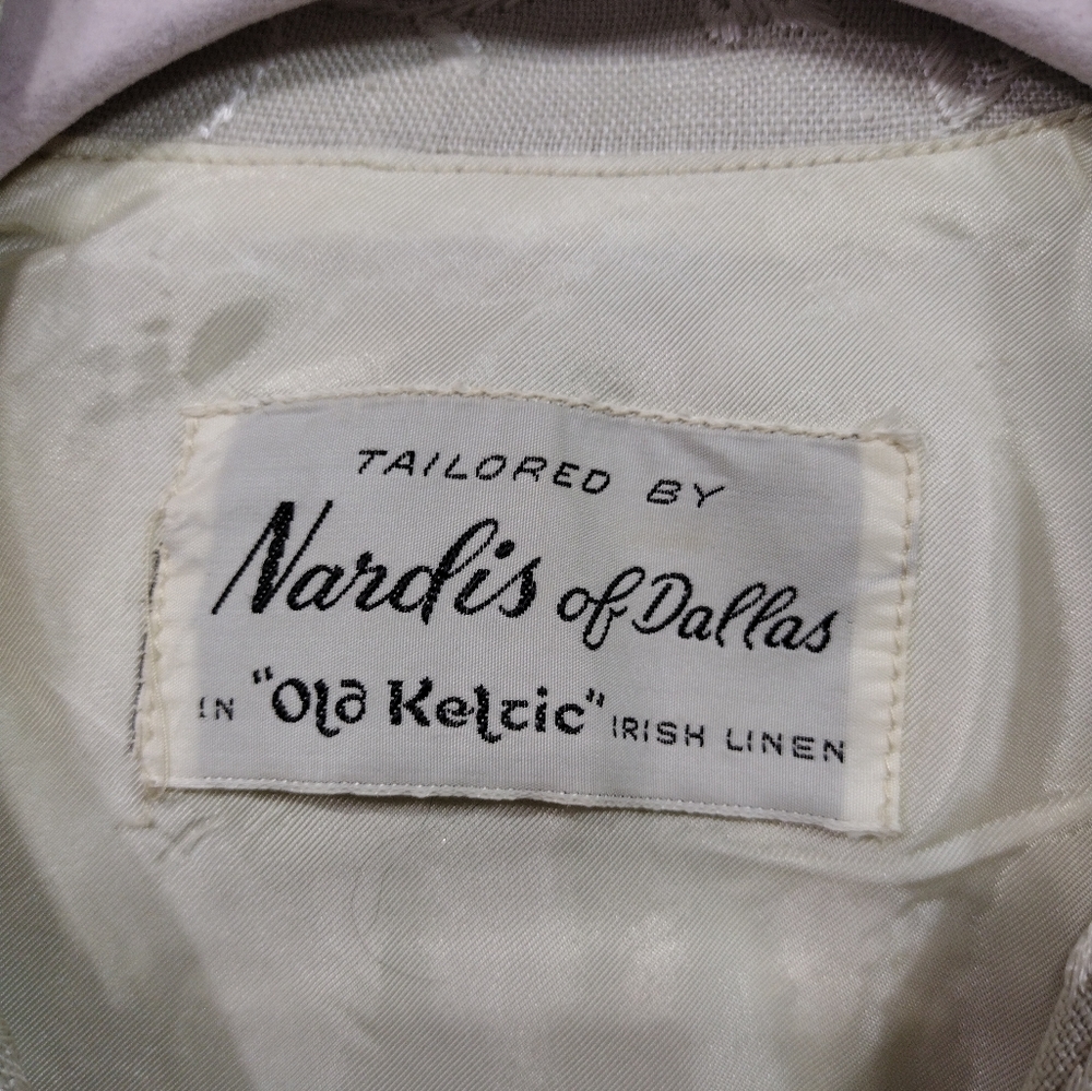 Vintage Nardis of Dallas Irish Linen Blazer Women's S Floral Embroidery 80s 90s - Picture 8 of 8